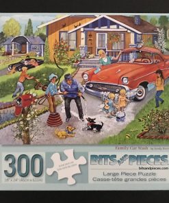 30051 - Bits and Pieces - Large Piece Puzzle - 18" x 24" - Sandy Rusinko - Family Car Wash - 300 Piece