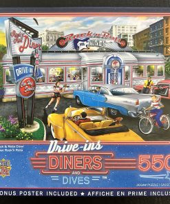 50366 - MasterPieces - Drive-ins Diners and Dives - 24" x 18" - Bigelow Illustrations - Rock & Rolla Diner - 550 Piece