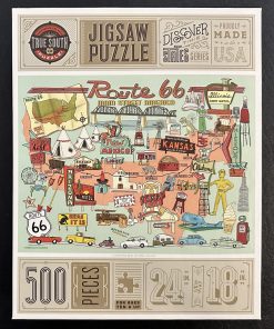 50327 - True South Puzzle Co  - Discover the States Series - 24" x 18" - Route 66 Main Street America - 500 Piece
