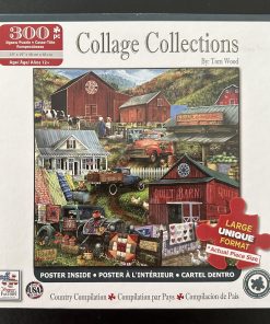 30142 - Jigsaw Puzzle Factory - Collage Collections - Large Pieces - 19" x 19" - Tom Wood - Country Compilation - 300 Piece