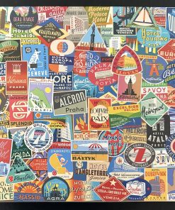 50416 - Galison - 20" x 20" - Troy Litten - Vintage Travel Luggage Labels - 500 Piece