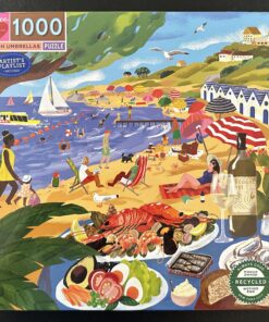 10931 - eeboo - 23" x 23" - Lucia Calfapietra - Beach Umbrellas - 1000 Piece