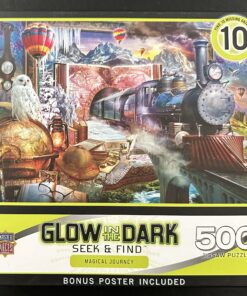 50392 - MasterPieces - Glow in the Dark - Seek and Find – 21″ x 15″ - Jan Patrick Krasney - Magical Journey - 500 Piece