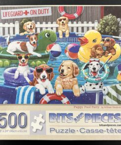 50722 - Bits and Pieces – 18″ x 24″ – William Vanderdasson - Puppy Pool Party - 500 Piece