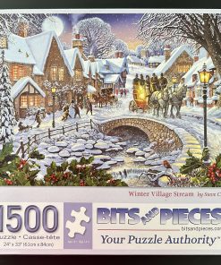 60031 - Bits and Pieces - 24" x 33" - Steve Crisp - Winter Village Stream - 1500 Piece