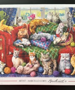 60063 - Trefl - 33.5" x 22.8" - Marcello Corti - Kittens on the Sofa - 1500 Piece