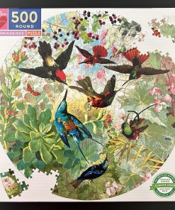 50791 - eeboo – Shaped - 23″ – Fumiha Tanaka - Hummingbirds – 500 Piece
