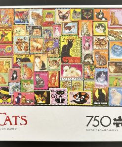 70122 - Buffalo - Cats - 24" x 18" – Lewis T. Johnson - Cats on Stamps - 750 Piece