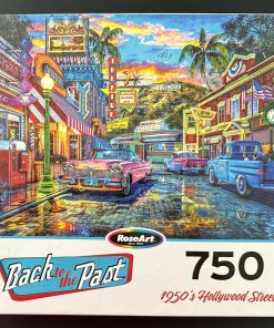 70163 - RoseArt - Back to the Past - 24" x 18" - Dominic Davison - 1950's Hollywood Street - 750 Piece