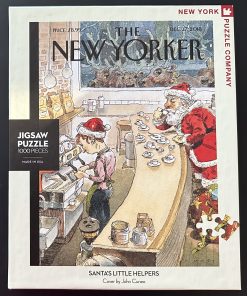 New York Puzzle Company - The New Yorker - 19.25"x 26.625" - John Cuneo - Santa's Little Helpers- 1000 Piece